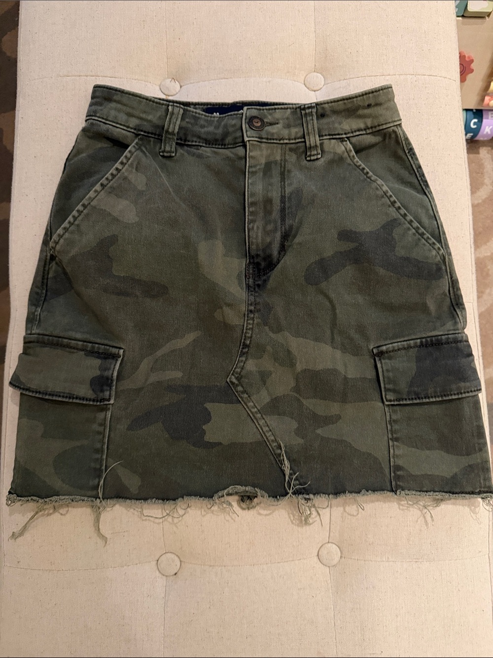 Hollister Olive Camo Cargo Mini Skirt